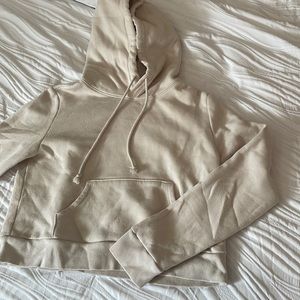 Sunday Best Cropped Cream Hoodie